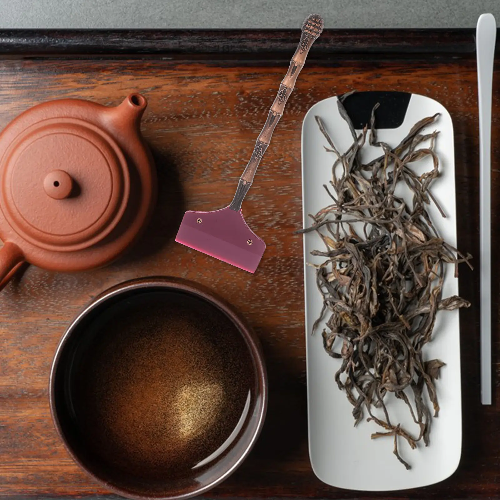 Premium Alloy Tea Tray Scraper Creative Appearance Long Service Life Tool Tea Tray Scraper Teapot Cleaning Brush