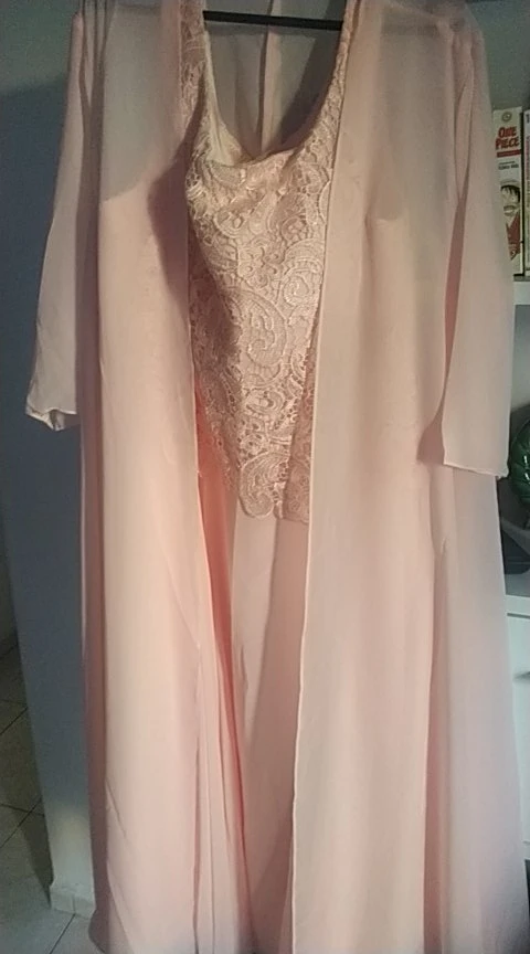 Plus Size Moeder Van De Bruid Jurken Met Jas Licht Roze Chiffon Moeder Jurken Voor Prom Party Lange Avond jassen 2 Stuks