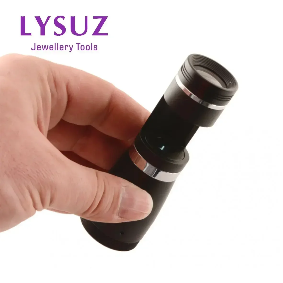 Portable Handheld Gemstone Darkfield 10x Magnification Power Loupe Gem Diamond Gemology Tester with 18mm Diameter Viewing Lens