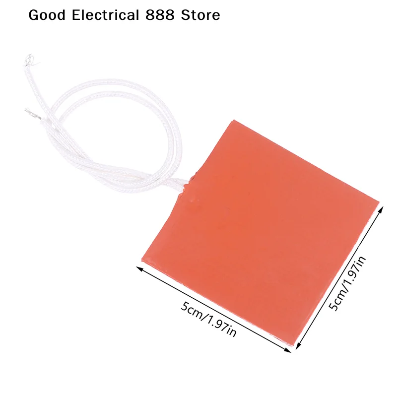 【GE】12V 10W Silicone Rubber Heating Pad Flat Heater Band Square Heated Bed Flexible Waterproof 3D Printer Glue Sticker Adhesive