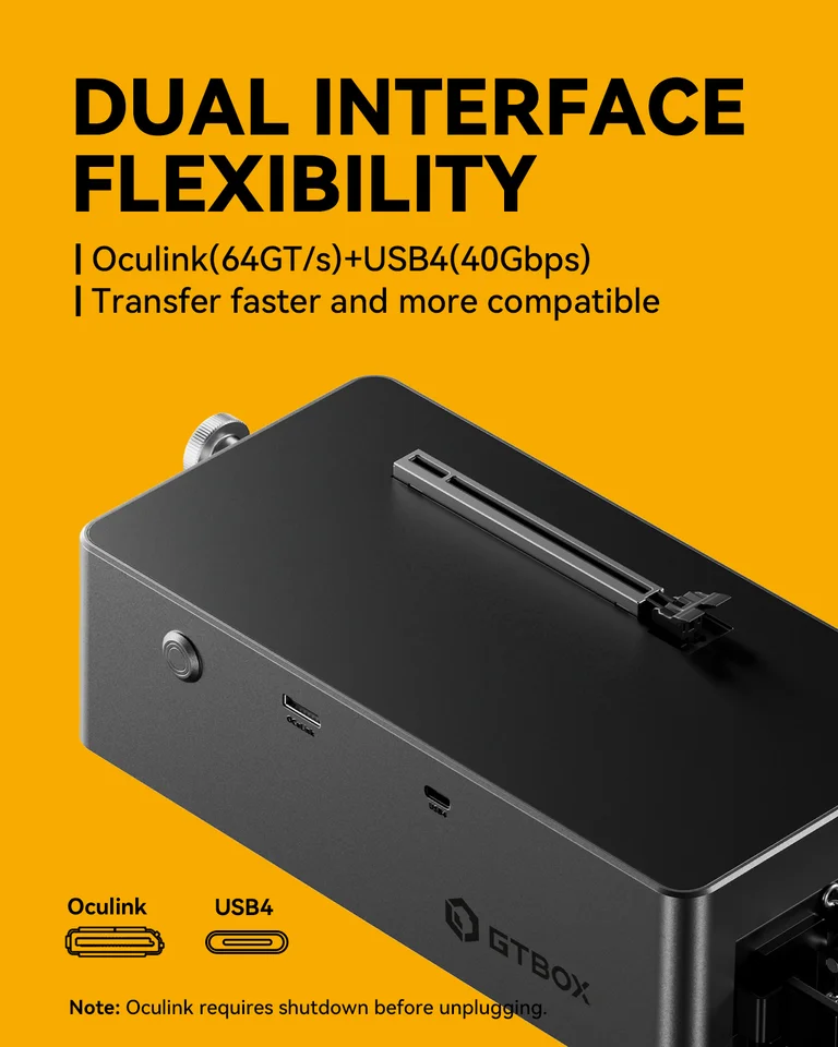 GTBOX G-DOCK External Graphics Card Dock with OCulink USB4, Built