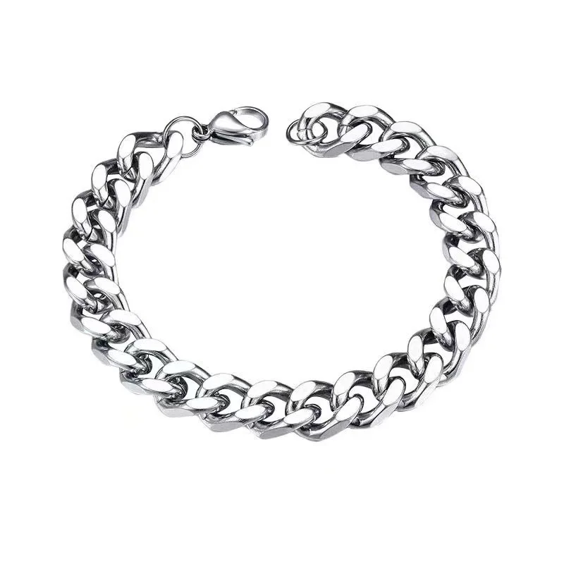 925 Sterling Silver Cuban Chain Bracelet for Women Men Elegant Fashion Gift Bracelet for Men Stainless Steel Jewelry