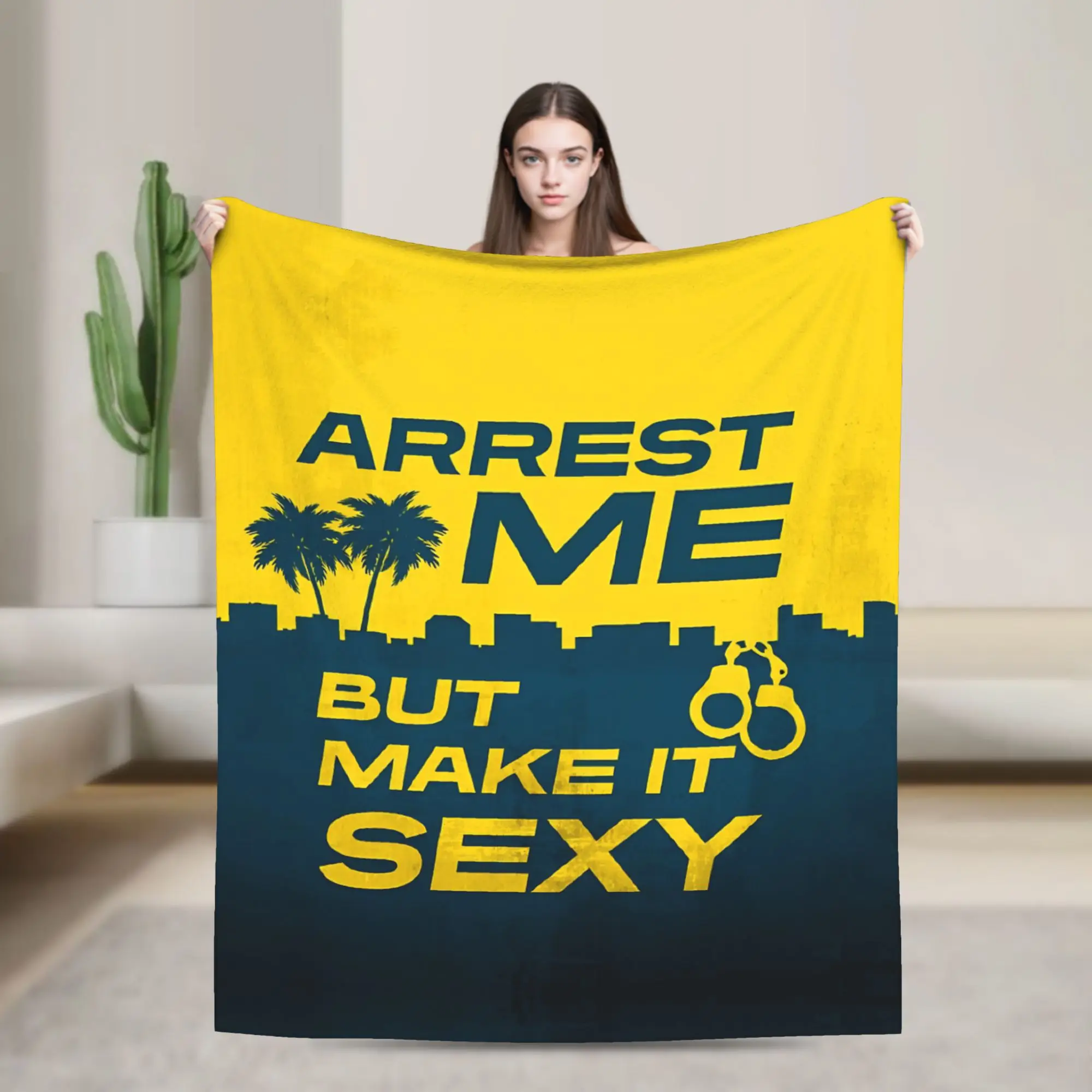 The Rookies Arrest Me But Make It Sexy Blankets  Wool Funny Warm Throw Blankets for Home Spring Autumn