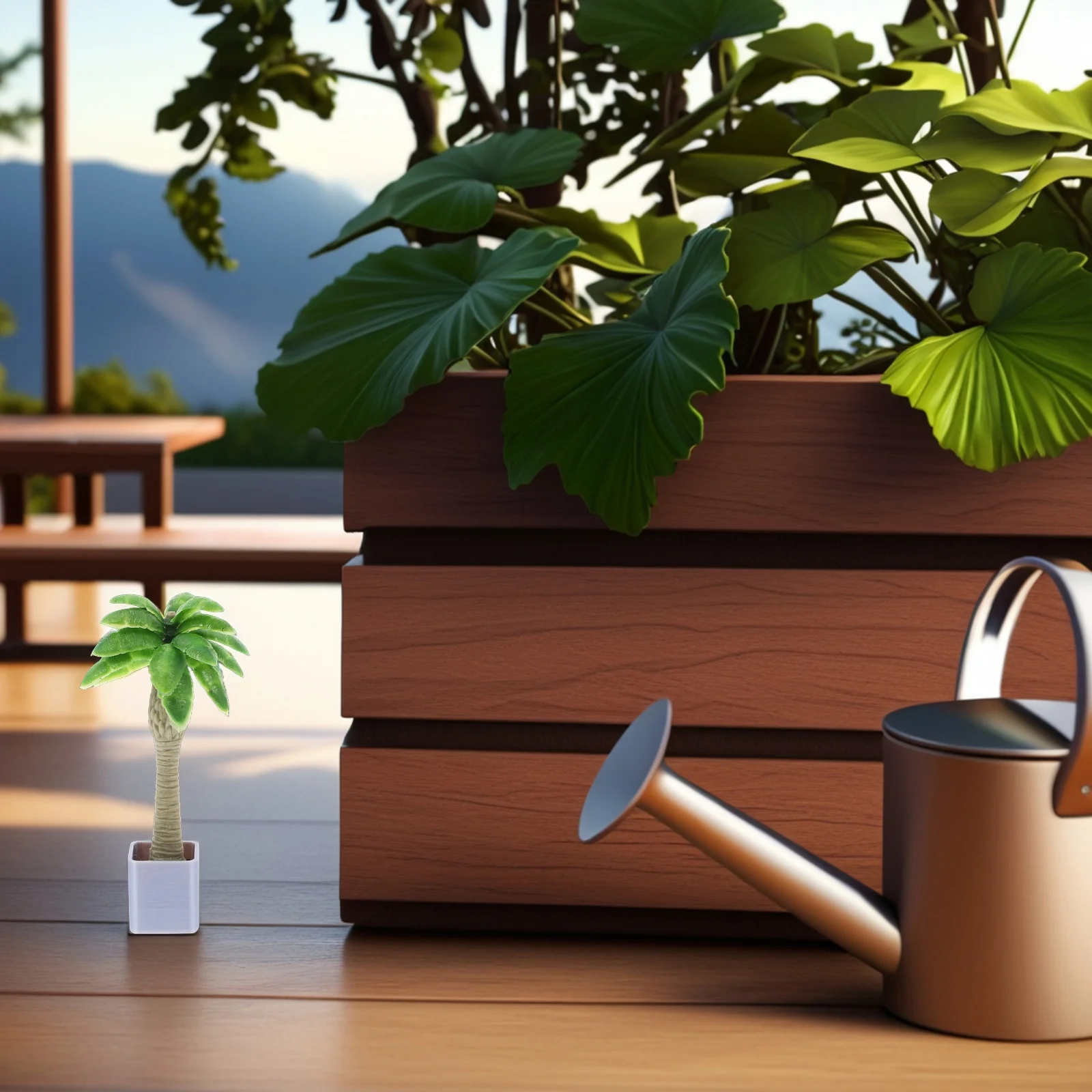 

4 pcs Miniature Bonsai Plants Artificial Coconut Trees For Sand Table Diy Scene Layout Decor Indoor Greenery Faux Plant Garden