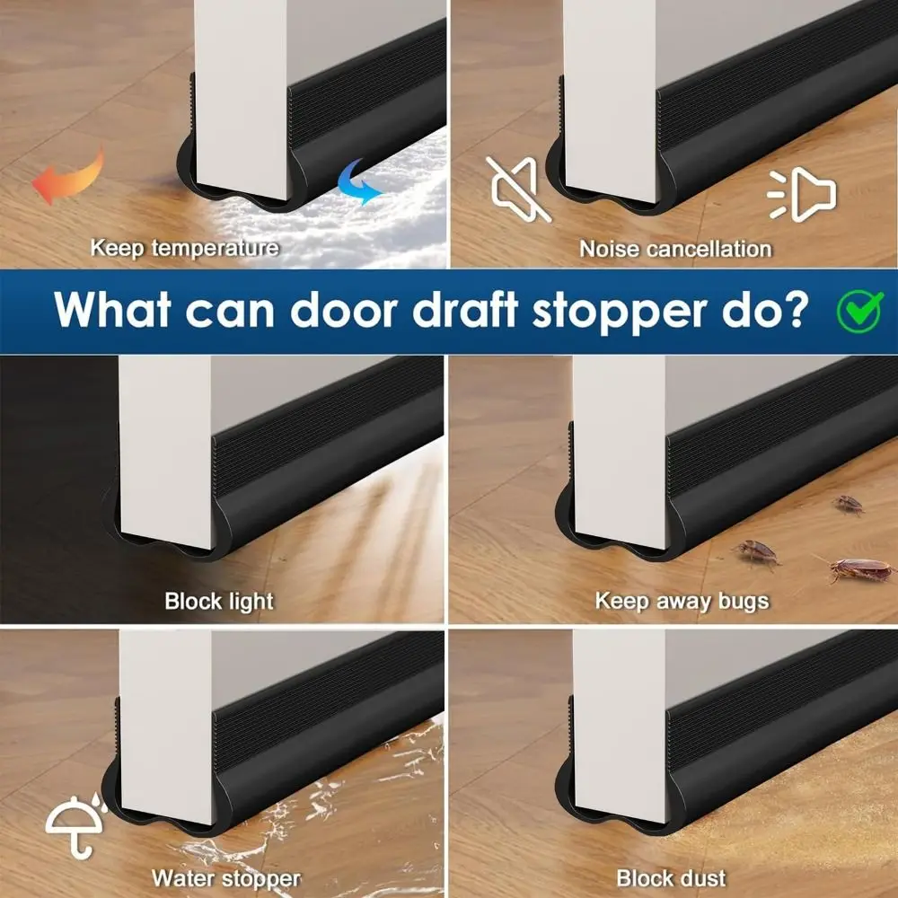 

PVC Material Door Bottom Sealing Strip Flexible Design Bottom Sealing Draft Stopper 93cm Window Draft Guard Home Improvement