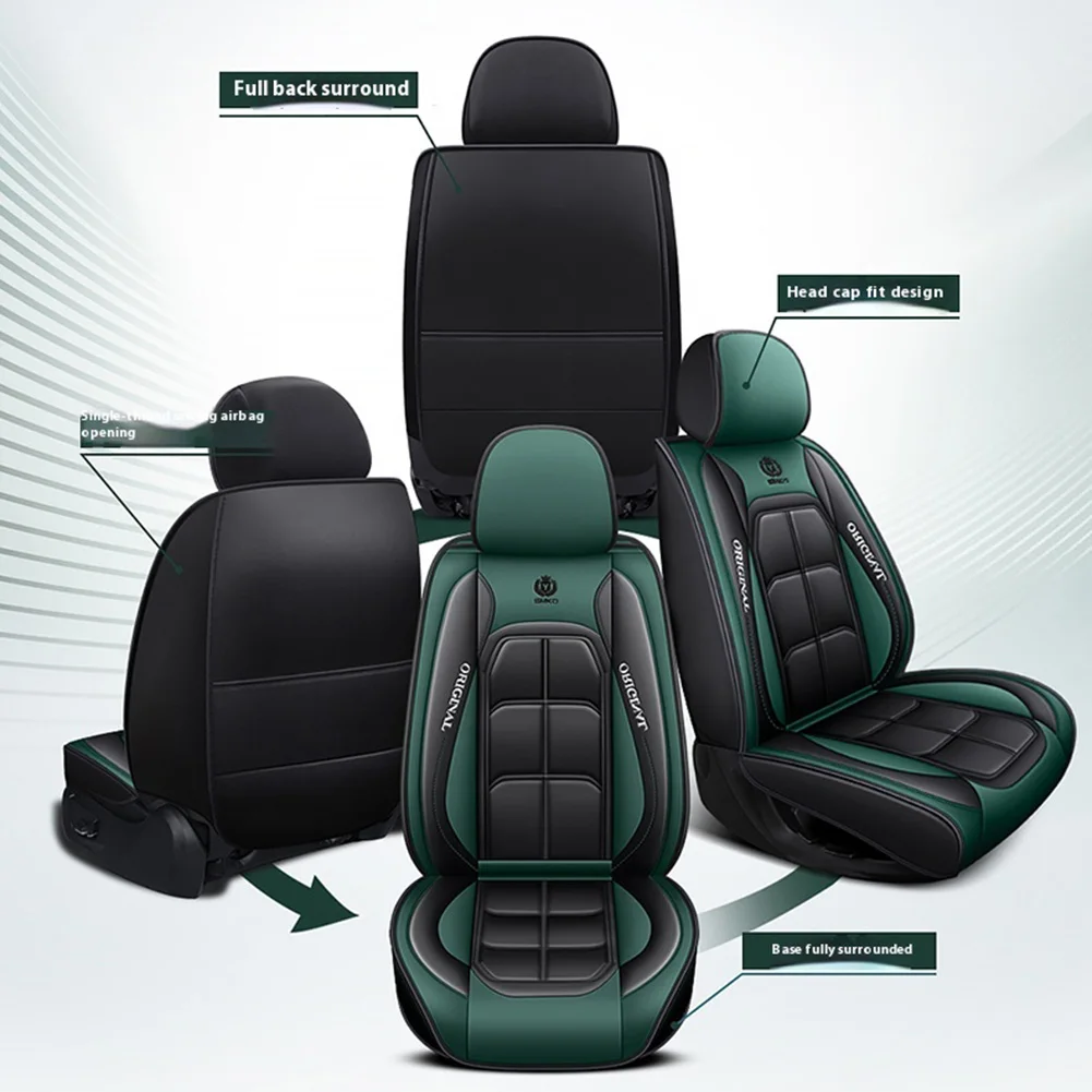 Universal Car Seat Cover PU Leather Front Seat Cover Rear Split Bench Cover All Season Easy Install Seat Protection for Car SUV