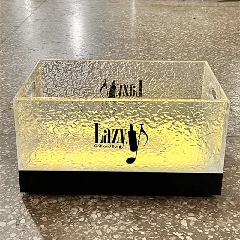 

Bar luminous ice bucket acrylic LED frozen wine bucket rectangular creative champagne bucket KTV beer frame commercial