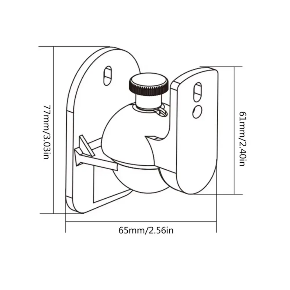 2Pcs Adjustable Swivel Tilt Wall Mount Speaker Bracket Plastic Black Speaker Wall Mount Holder Easy Installation 5kg Capacity