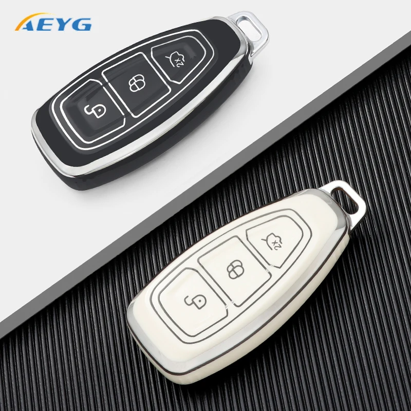 Fashion Car Remote Key Case Cover Shell Fob For Ford Focus 3 4 ST Mondeo MK3 MK4 Fiesta Fusion Kuga Ecosport Protect Accessories