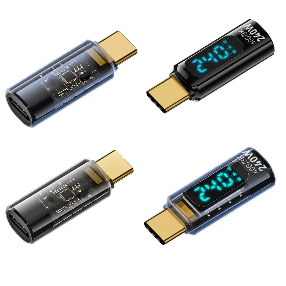 1 PCS Digital LED Display USB 4 Type-C Adapter PD 240W 8K 60HZ Power Meter Tester Full Function 40Gbps USB C Extension Laptop