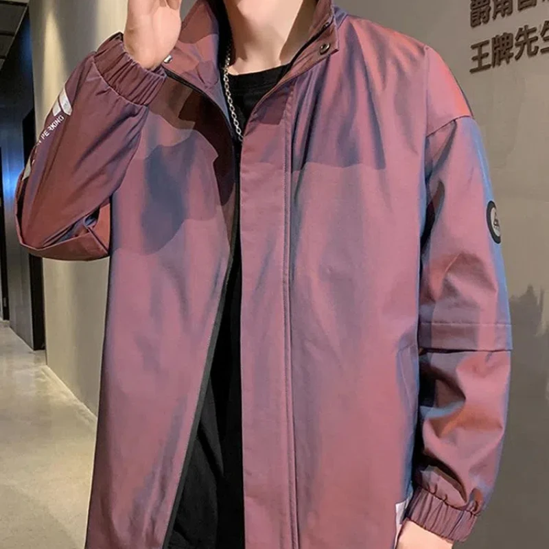 

Повседневная куртка с градиентом, мужская весенне-осенняя куртка в Корейском стиле, красивая свободная универсальная модная брендовая рабочая одежда, куртка