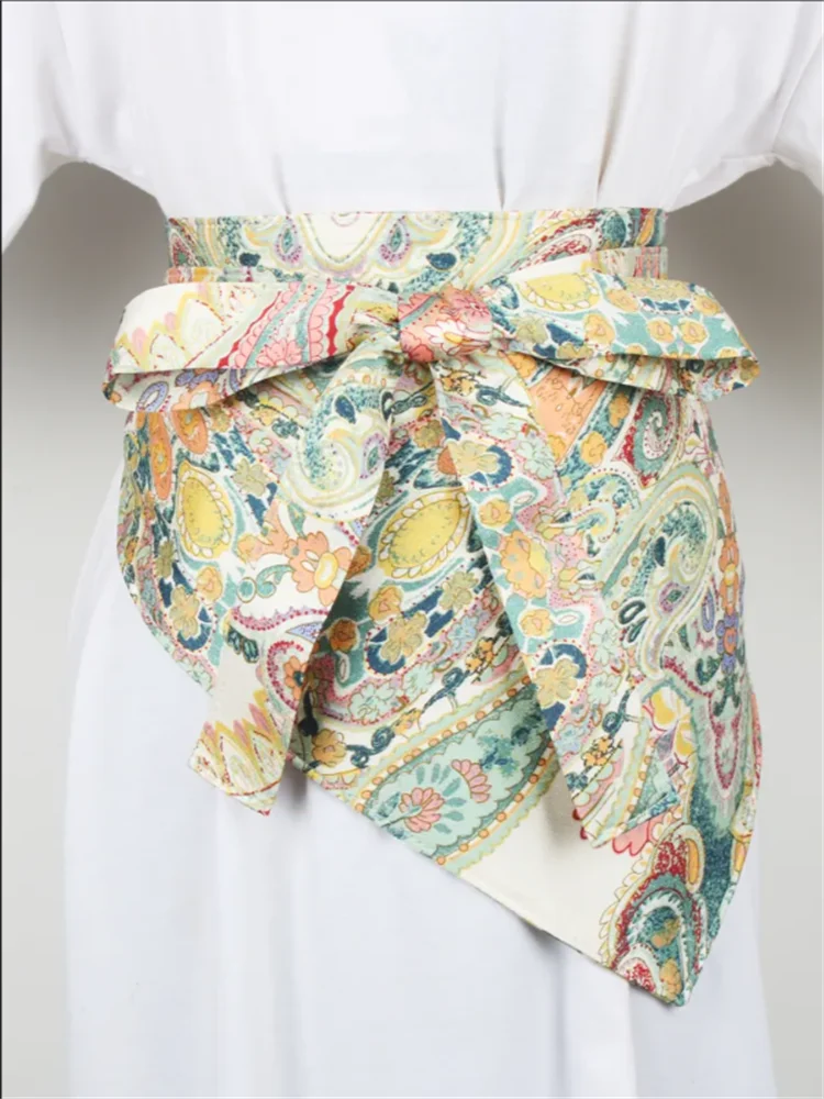 Triangle Accessories Belt Ladies Waistband Tie-up Waist Cincher for Women Waist strap high-end girdle bow printed girdle