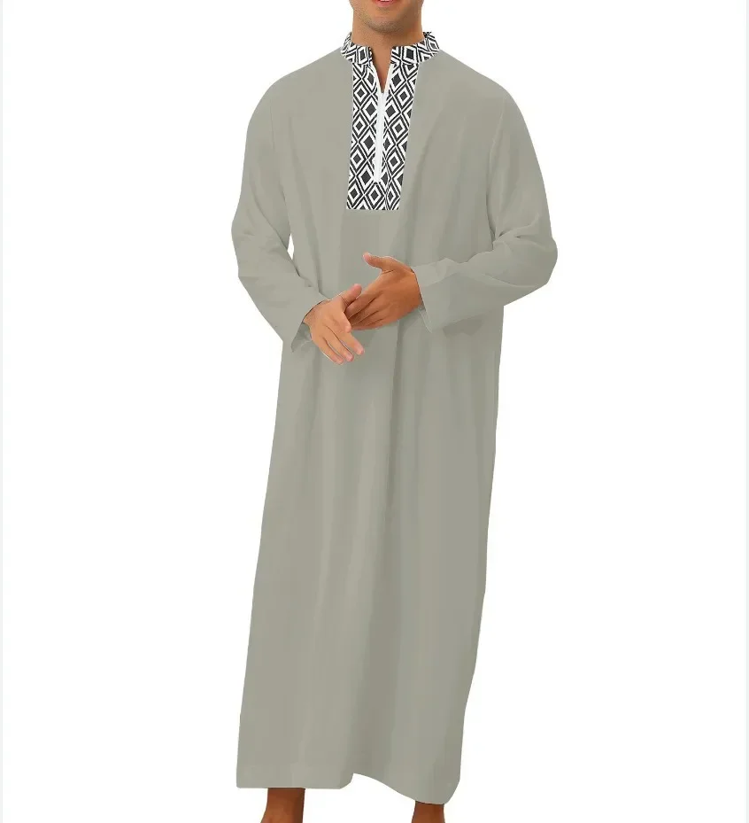 Middle East Men's Clothing: Muslim Robes, Arabian and Turkish Muslim Abayas, Men's Loose Muslim Shirts with Pockets and Zippers.