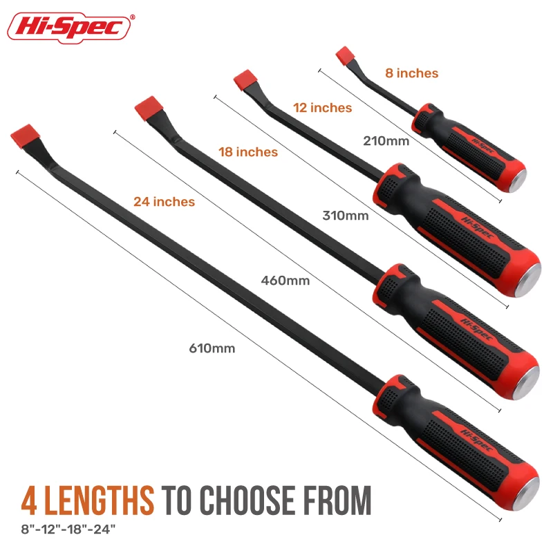 Hi-Spec 1Pc Angled Tip Heavy Duty Pry บาร์8 12 18 24นิ้ว Strike หมวกไขควง cowbar Multi เครื่องมือ Ergonomic