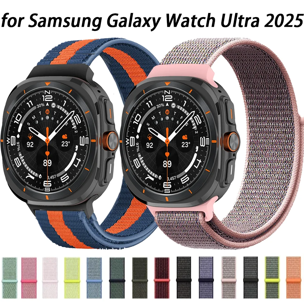 Nylon-Schlaufenarmband für Samsung Galaxy Watch Ultra 47 mm LTE Sport verstellbares Armband Armband Galaxy Watch 8-7 Ultra Band Correa