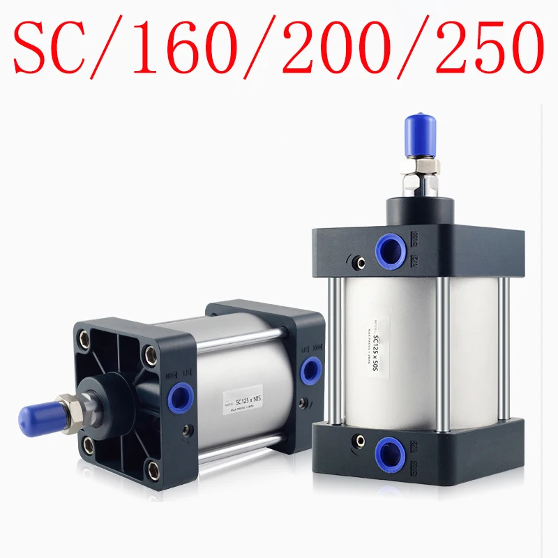 Cylinders SC160/200mm Bore Standard Air Pneumatic Cylinder  Double Acting SC 25-1000mm Stroke Piston Big Thrus Cylinders