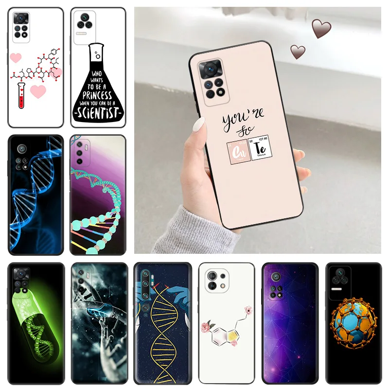 Silicone Soft Phone Case for Redmi Note 11 Pro 5G Note10 11S 10S 10A 10C Science DNA Chemistry Xiaomi 11 Lite 11T 10T Cover