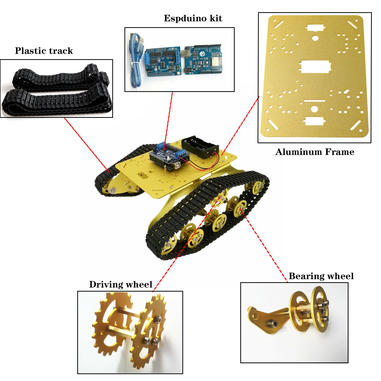 Ts300 amortecedor tanque chassi com DT-06 módulo wifi + placa de desenvolvimento para arduino kit placa motorista do motor diy rc brinquedo