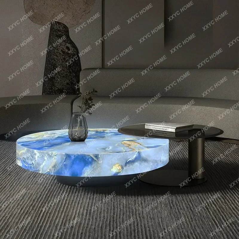 XX X New Marble Coffee Table Living Room Home Round Combination Simple Modern Customizable Coffee Table