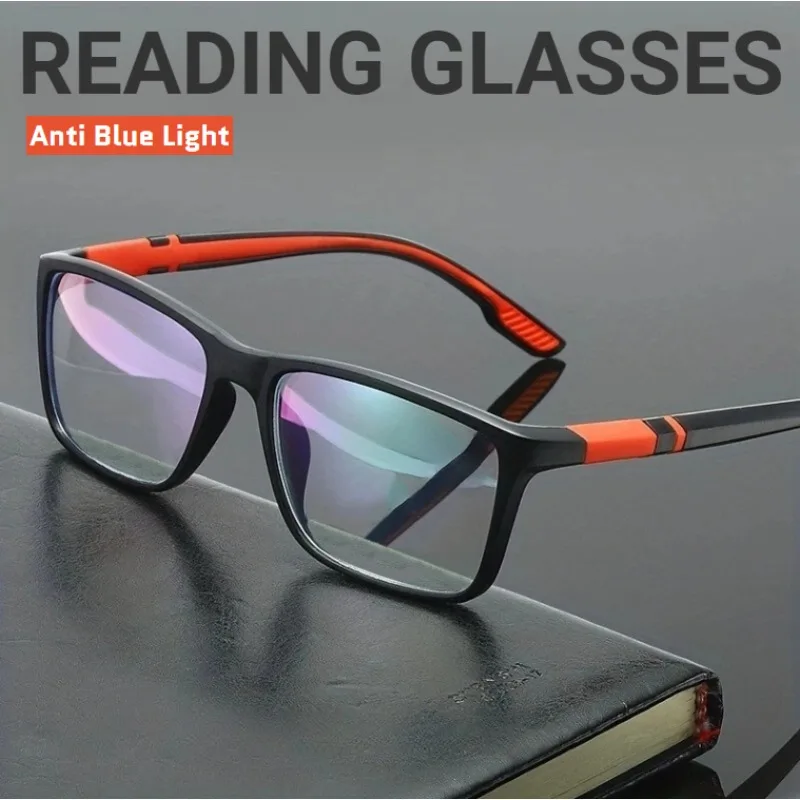 Lightweight TR90 Reading Glasses Anti-Blue Light Presbyopia Eyeglasses for Men Hyperopia Optical Eyewear +1.0 To +4.0