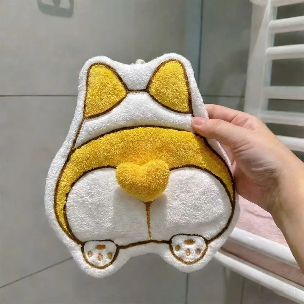Puppy Cat Egg Hand Towel Strong Water Absorption Coral Fleece Quick Drying Handkerchief Cartoon Soft Thickened Hanging Towel