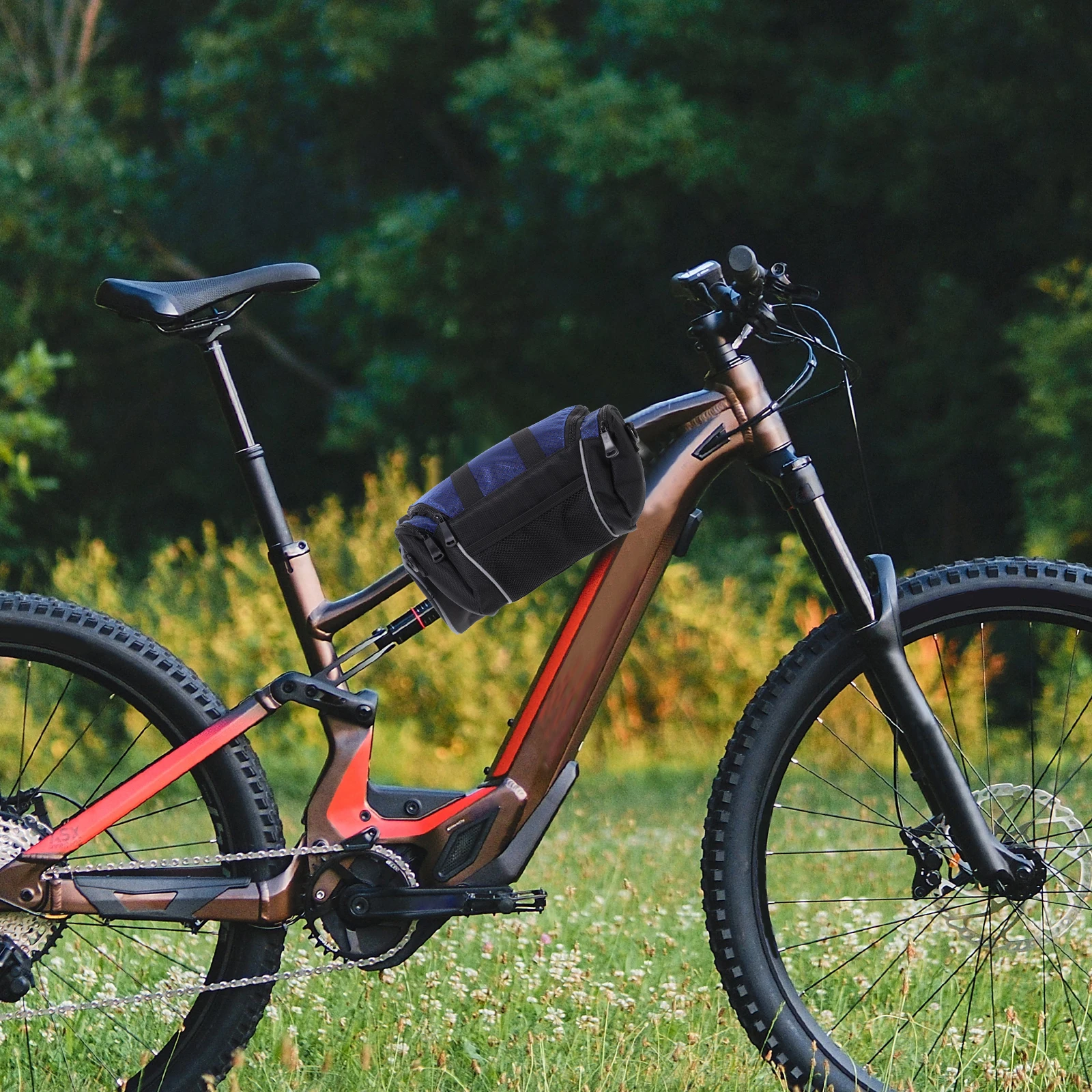 

Handlebar Bag Waterproof Bike Front Storage Pouch for Cycling Mountain Road City Foldable Bicycle with Easy Access Phone