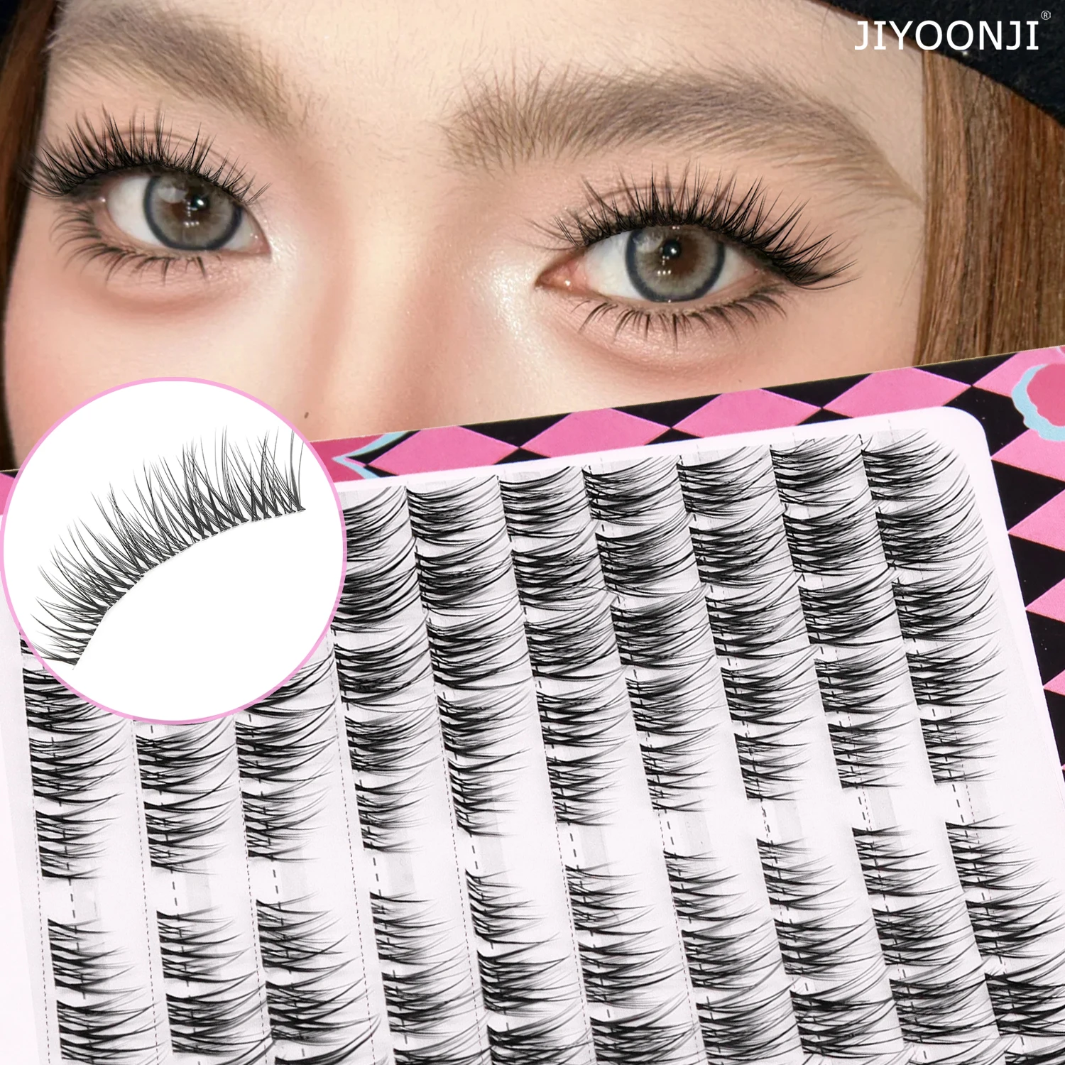 100 Clusters of Natural Eyelashes, Light and Fluffy, Long and Curled, Naturally Enhance the Eyes, Photogenic Style for Female Groups, DIY Self-Grafting False Eyelashes