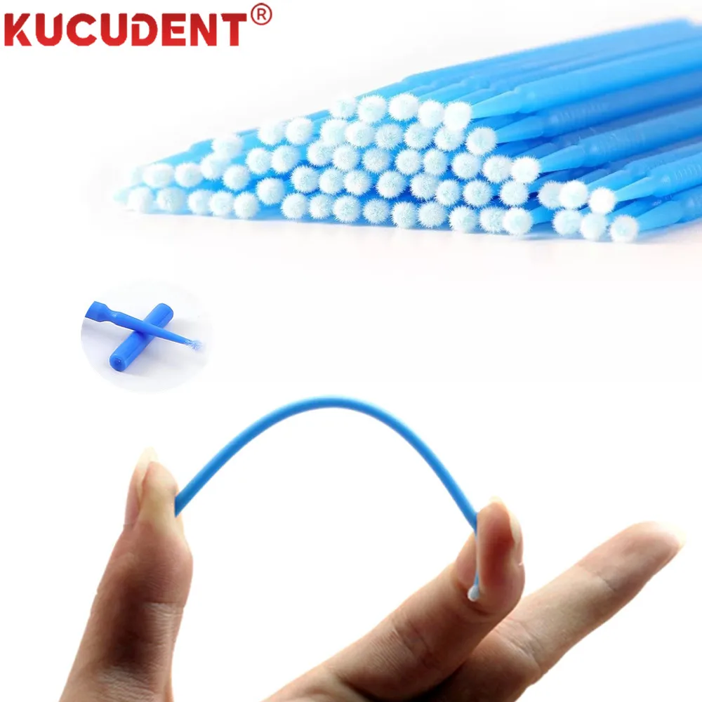 

100PCS Dental Micro Brushes Disposable Applicators Bendable Tips Stem for Etchant Teeth Bonding Gel Odontologia Extension Tools