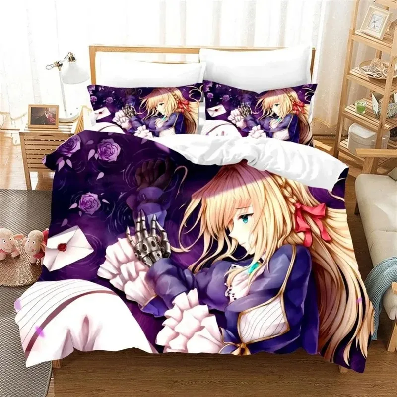 Anime Violet Evergarden 3d Bedding Sets exquisite bed supplies set duvet cover bed comforter set luxury birthday gift