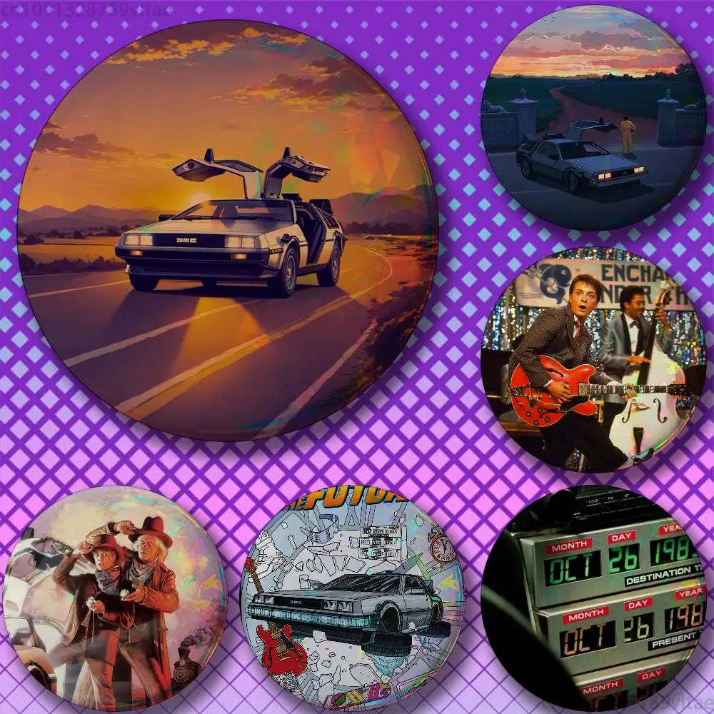 Classic Movie Back To The Future  25mm 75mm 44mm 58mm 32m Brooches Badges Pins for Accessories