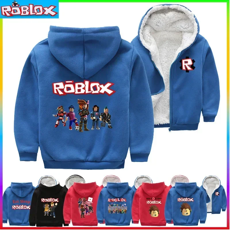 

Детское пальто Roblox осень и зима детский топ утепленная толстовка коралловый флис внутренний свитер лучший подарок косплей