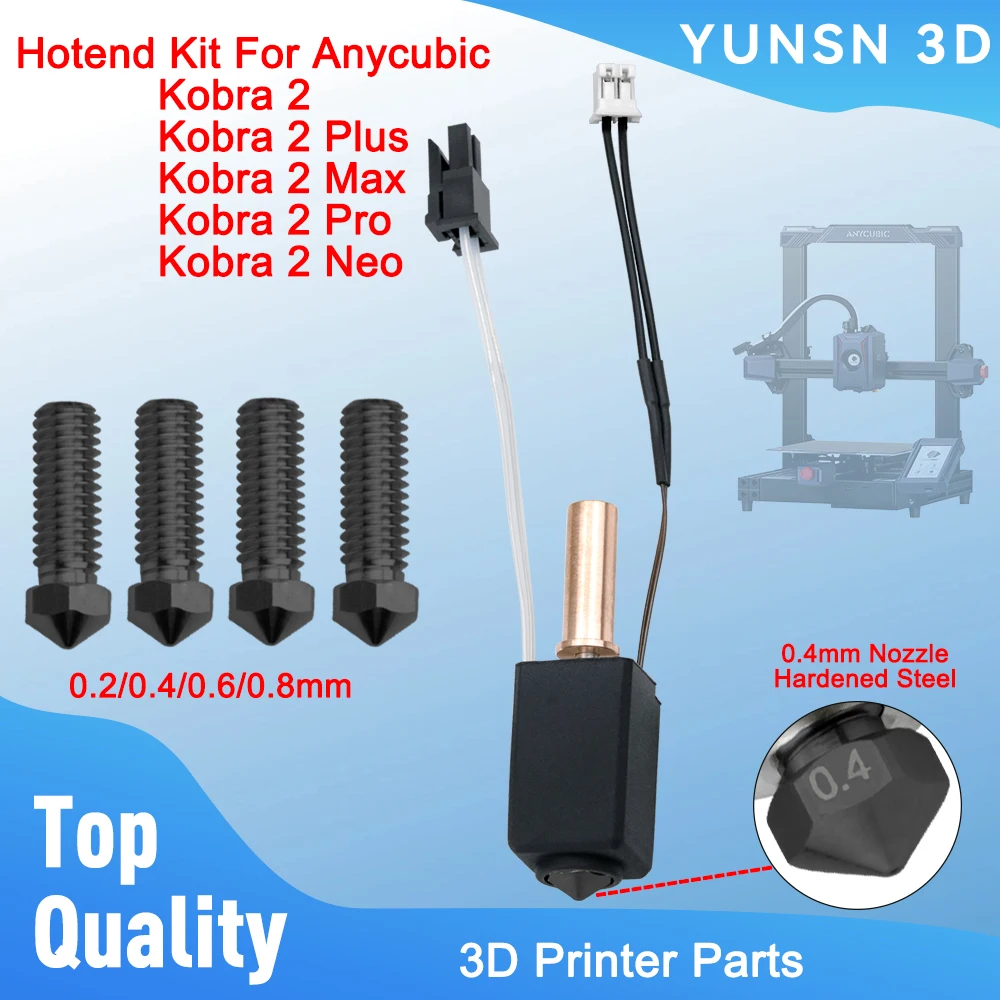 

Комплект Hotend для Anycubic Kobra 2 Plus Max Pro Neo, насадка из закаленной стали, экструзионная головка горячего конца, керамический нагрев, детали 3D-принтера