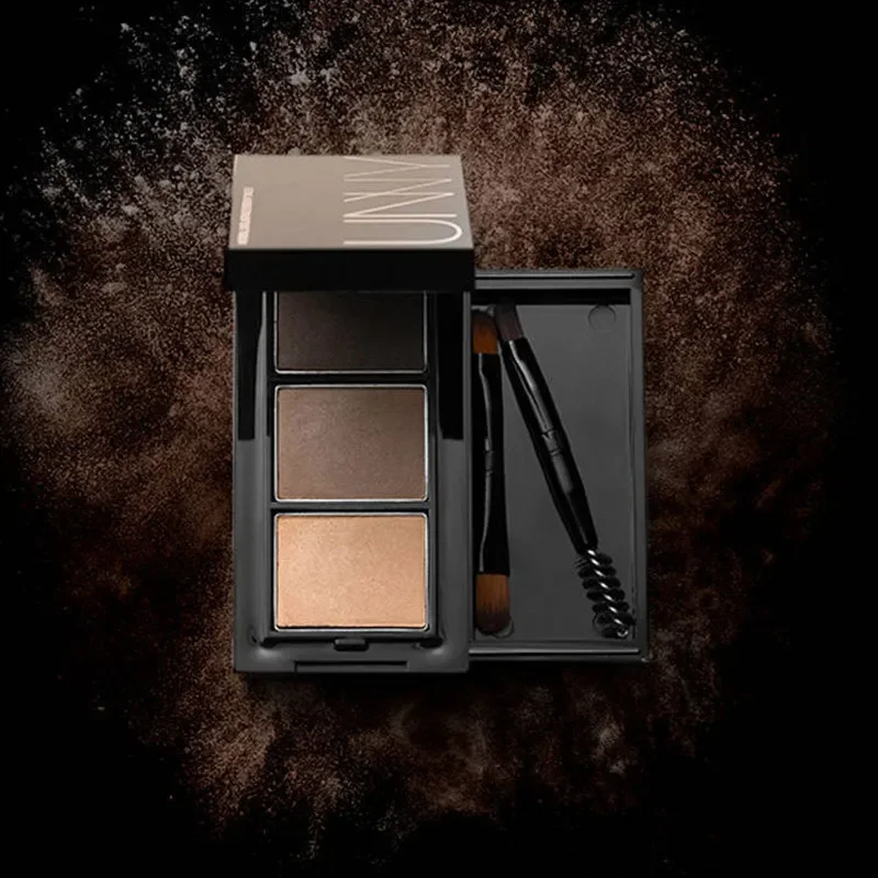 UNNY 3 in 1 tavolozza per trucco in polvere per sopracciglia gel impermeabile per potenziatore per sopracciglia naso ombretto contorno pennello cosmetico specchio