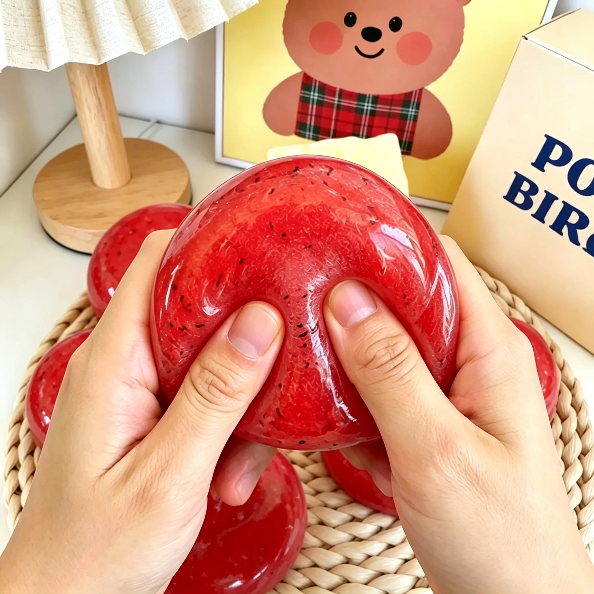 Crunchy Fruit Slush Squishy Ball No Rebound Realistic Kiwi Watermelon Moldable Stress Relief Squeezy Toy Desktop Decor Gift