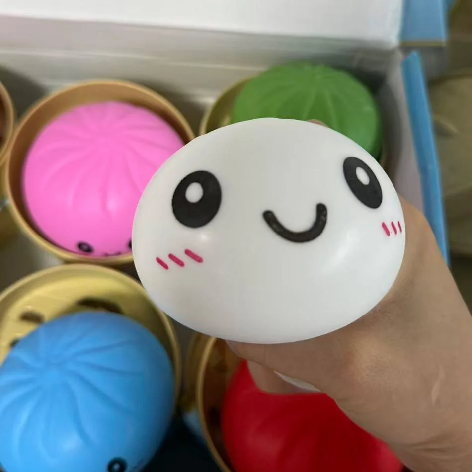 

Красочные сенсорные игрушки-сквиши в виде пельменей и булочек с пароваркой, антистрессовые мячики, имитация еды, подарки