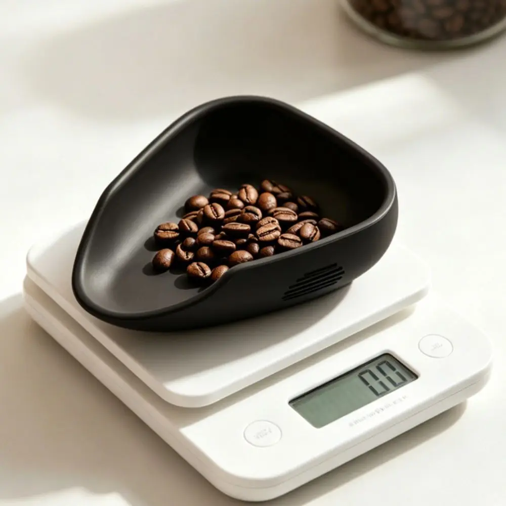 2PCS Silicone Coffee Bean Dosing Tray Non-slip Flexible Coffee Bean Display Disc Crash-resistant Coffee Bean Measuring Cup