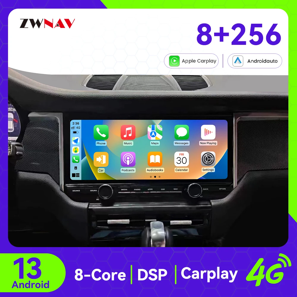 كوالكوم أندرويد 13 CarPlay راديو السيارة 12.3 بوصة تعمل باللمس لبورشه ماكان 2010-2015 نظام تحديد المواقع مشغل وسائط متعددة رئيس وحدة السيارات #1