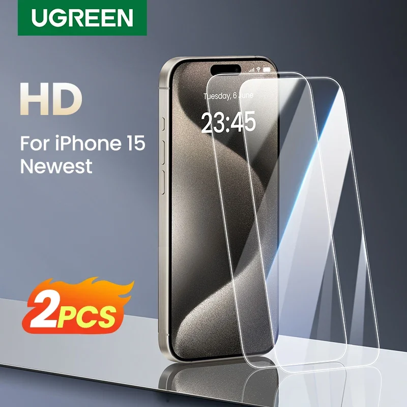 UGREEN 2PCS Screen Protector For iPhone 16 15 14 13 12 11 Pro Max Tempered Glass For iPhone 16 Plus Screen Protectors 15pro Film