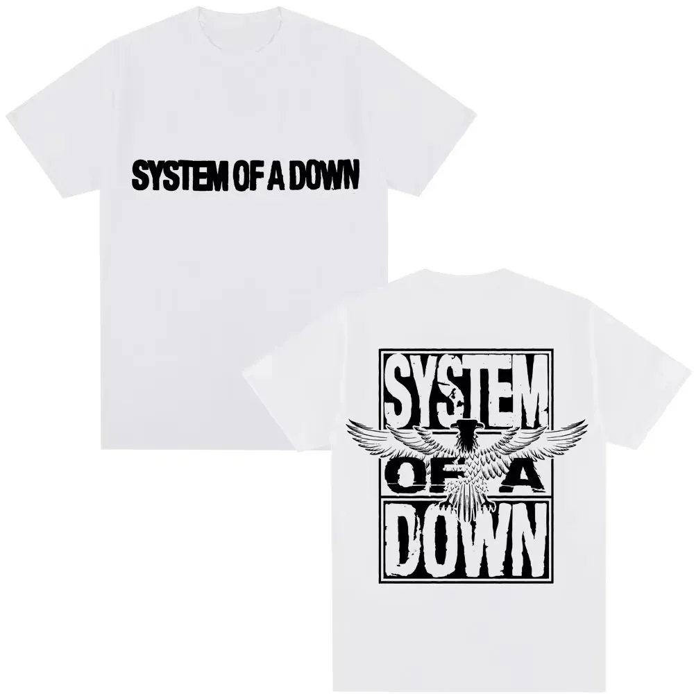 System of A Down Rock Band T-Shirt Men's Vintage Alternative Metal Gothic Style Classic Pure Cotton Fashion Short Sleeve T-shirt