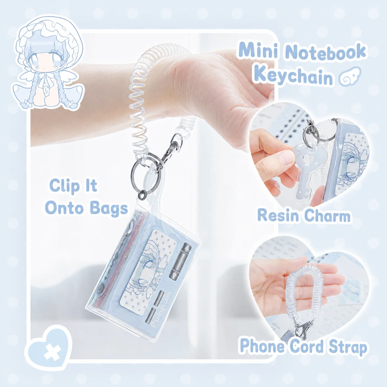 Pocket Sized Journal Korean-Style Lenticular Cover Notebook Mini Portable Pocket Notebook Pvc Protective For Students Bag Charm
