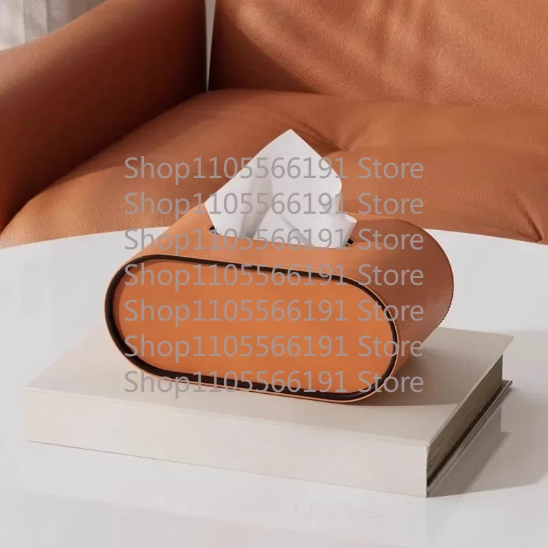 Leather tissue box, simple high-grade tissue box, light luxury tissue box suitable for living room, bathroom, office, hotel
