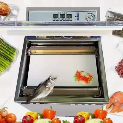 Peeled Garlic Dried Fruit Rice Cheese Pizza Fish Vacuum Sealing Machinery Automatic Vacuum Sealer Packing Machine