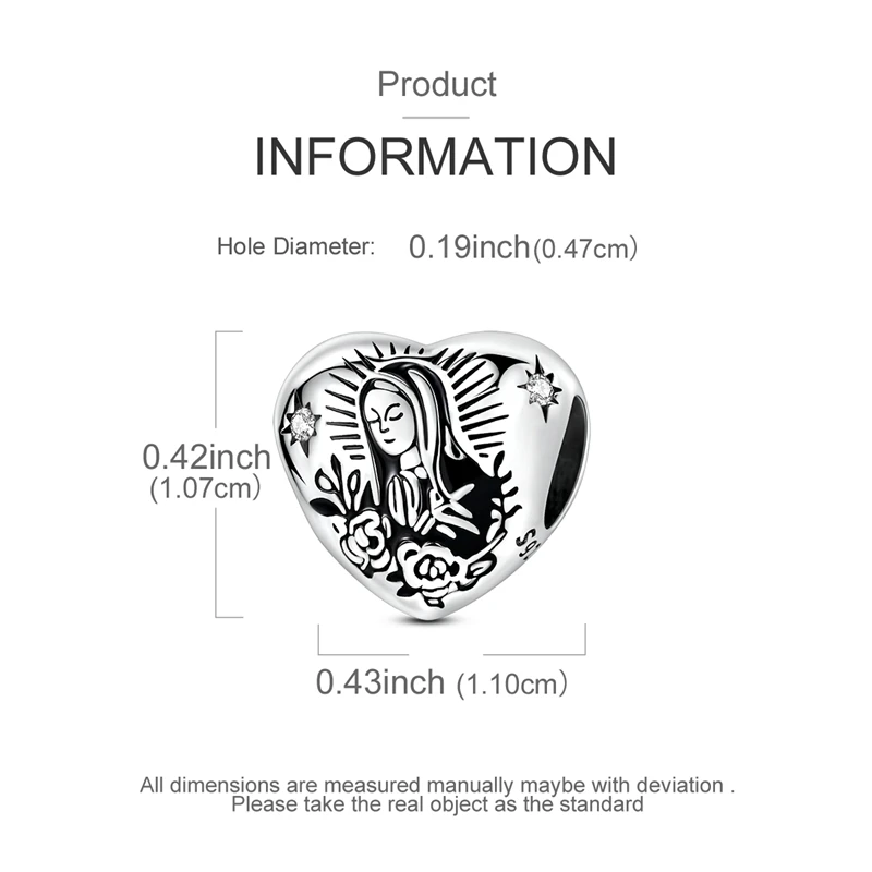 Original Charms 925 Sterling Silver Benign Prayer Virgin Mary Charms Beads Fit Bracelet Accessory DIY Jewelry For Women Gift