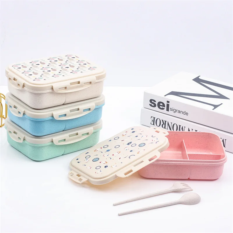Snackbox Personalisierte Lunchbox für Kinder mit Namen, LOGO, Cartoon-Muster, Niedlichem Bild, Foto, inklusive Löffel und Gabel, aus Umweltfreundlichem Material, Geschenk – Detail 2
