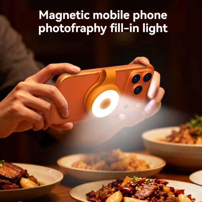 ضوء ملء صورة شخصية للهاتف المحمول المغناطيسي المحمول، ضوء سيلفي للهاتف قابل لإعادة الشحن لصور السيلفي/التصوير الفوتوغرافي/TikTok/البث المباشر