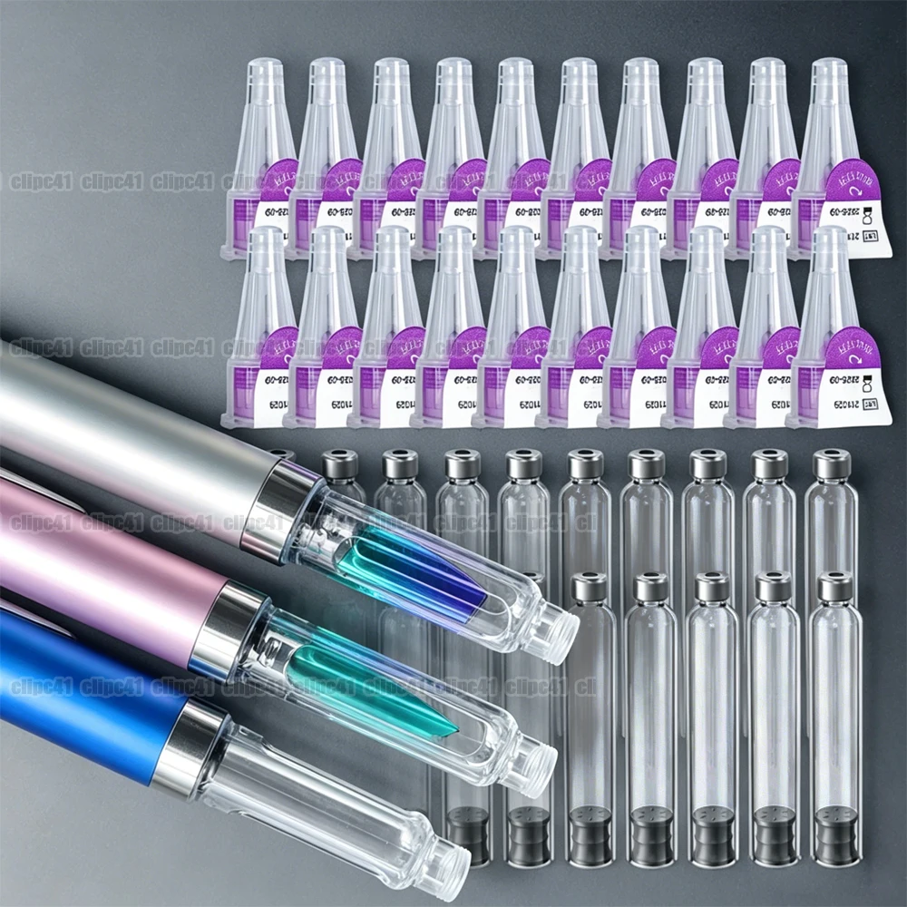 1 Set Magic Pen Kit Cartridges 3ml Empty Cassette Bottle Individual Packaging Disposable 6mm Pen Tip for Lilly Insulin Pen