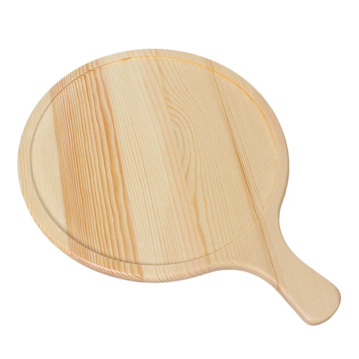 Round Pine Wood Serving Tray 11 Inch Natural Grain Rustic Pizza Board Dinner Plate Tea Serving Tray for Bread Pastry Cheese