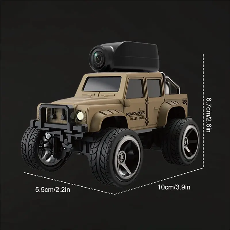 Auto Telecomandata RC 1/64 con Luci LED e Telecamera HD, Veicolo in Lega ad Alta Velocità per Bambini