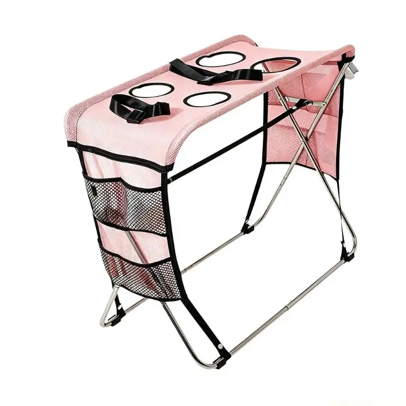 QX2E Dog Grooming Bathing Table with Foldable Frame Bath Hammock for Home Daily Use