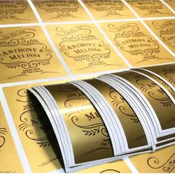 Custom Matt Gold Silver Sticker Warning Label Personalized Logo Company Name Text Print Packaging Adhesive Handmade Party Favors